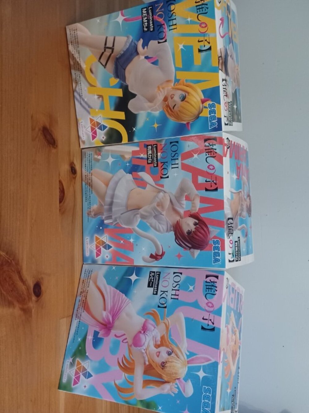 SEGA Luminasta Oshi no Ko Figures Ruby Hoshino Kana Arima MEM-cho B-Komachi Set